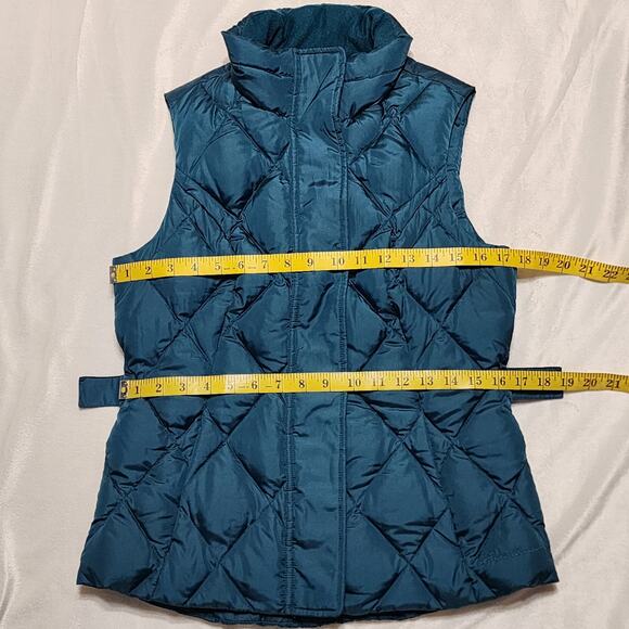 Eddie Bauer Premium Goose Down Sleeveless Puffer Vest Zipper Teal Green, Small - Picture 8 of 9